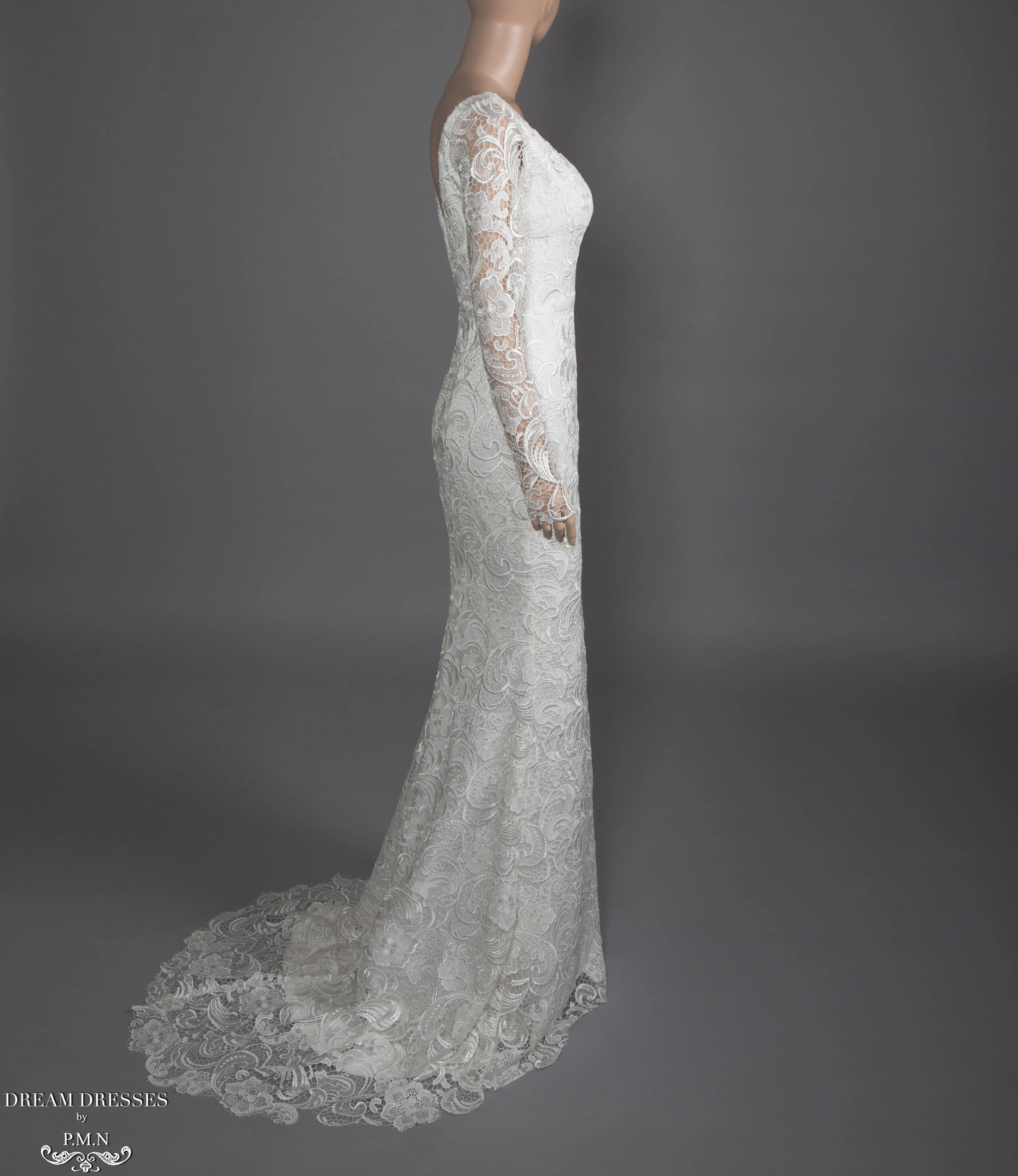 Long Sleeve Lace Wedding Dress (#Elise)