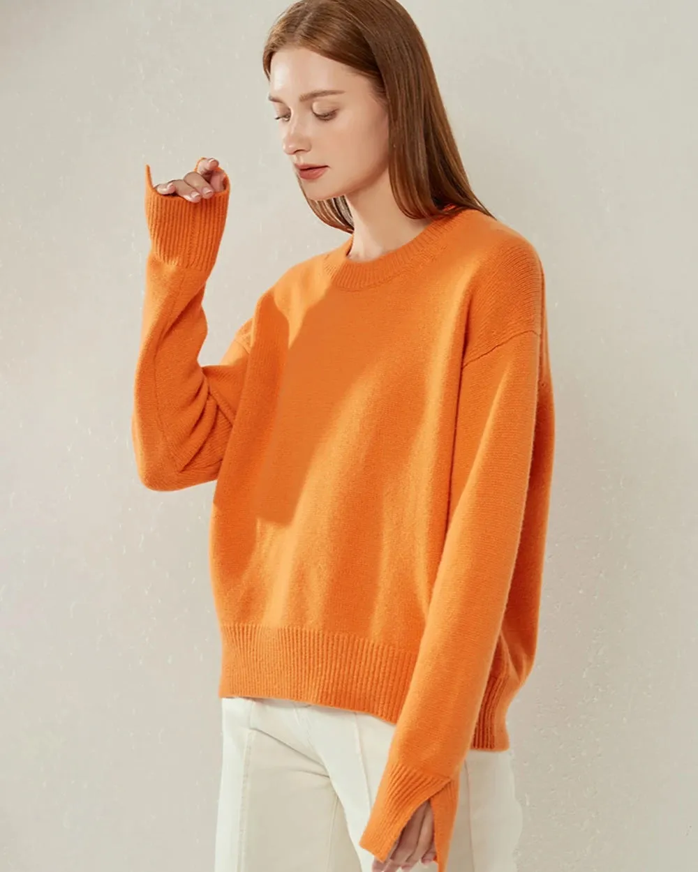Loose Round Neck Cashmere Sweater