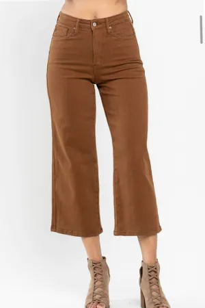 Maple - Tummy Control Dyed Wide Crop - Camel