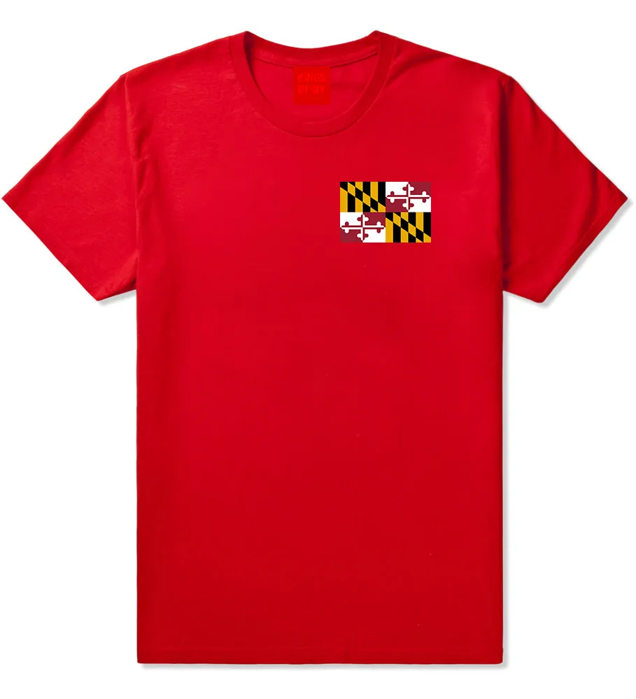 Maryland State Flag MD Chest Mens T-Shirt