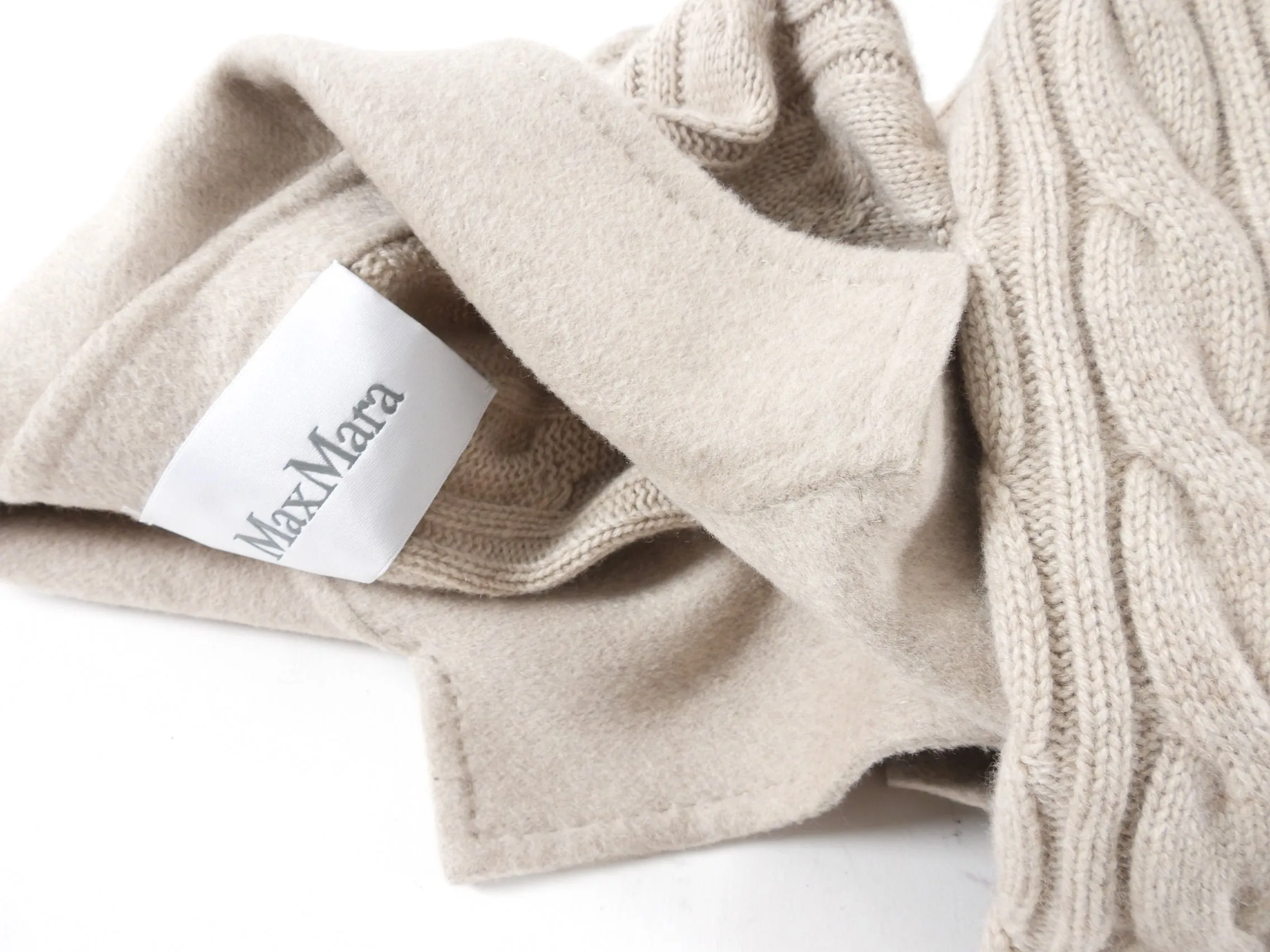 Max Mara Light Beige Hello Wool and Cashmere combo Coat - M (6/8)