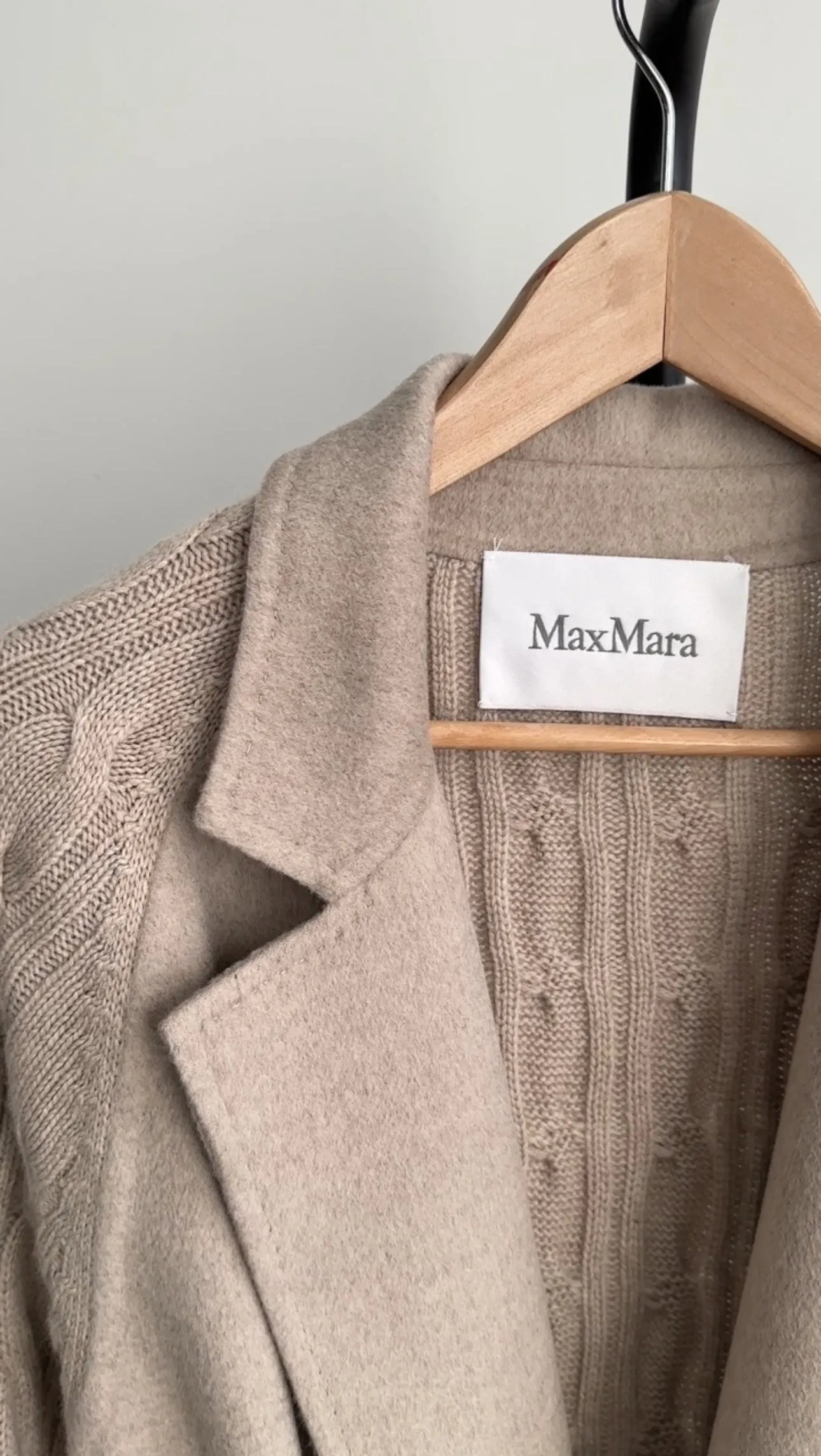 Max Mara Light Beige Hello Wool and Cashmere combo Coat - M (6/8)