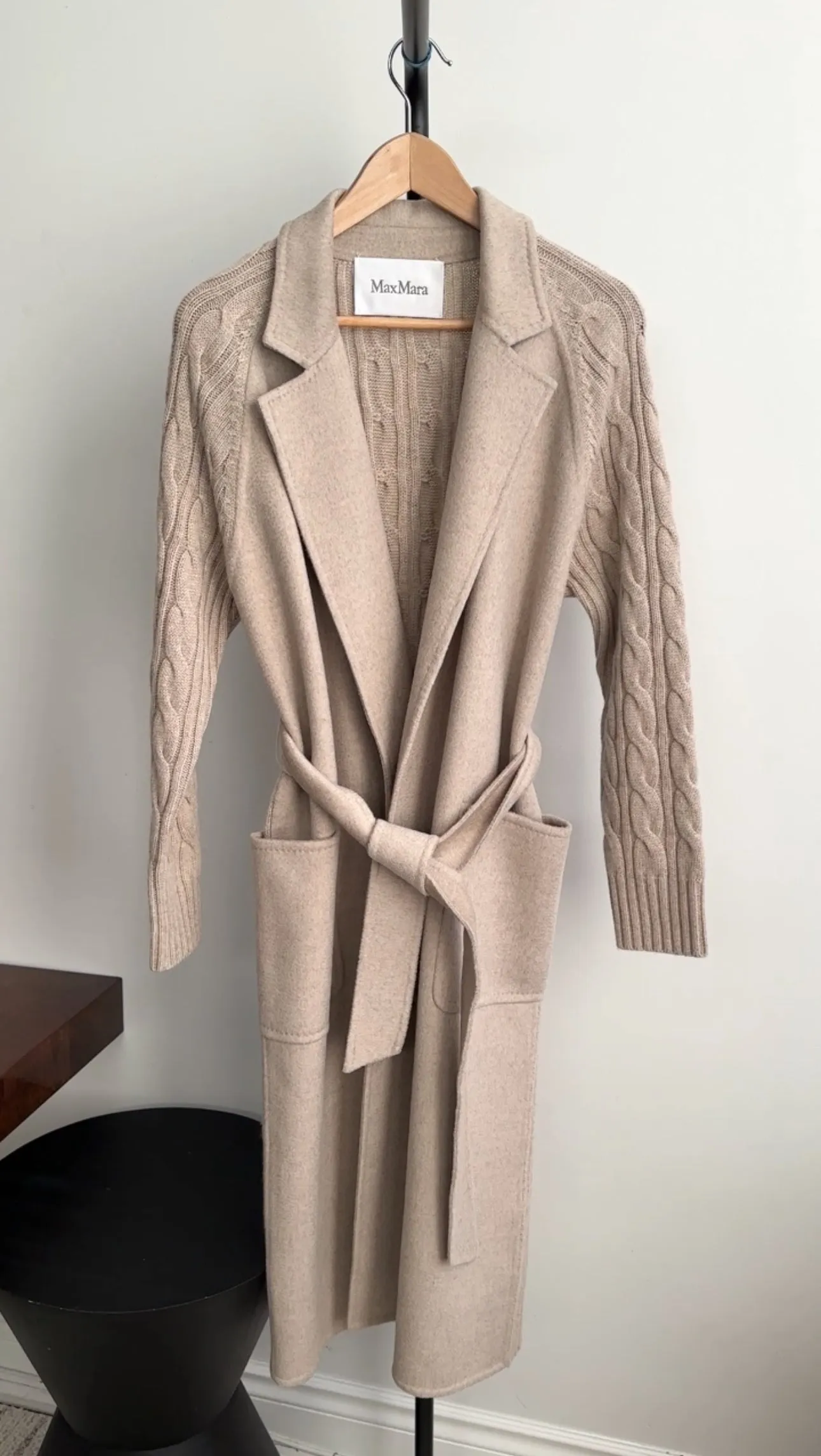Max Mara Light Beige Hello Wool and Cashmere combo Coat - M (6/8)