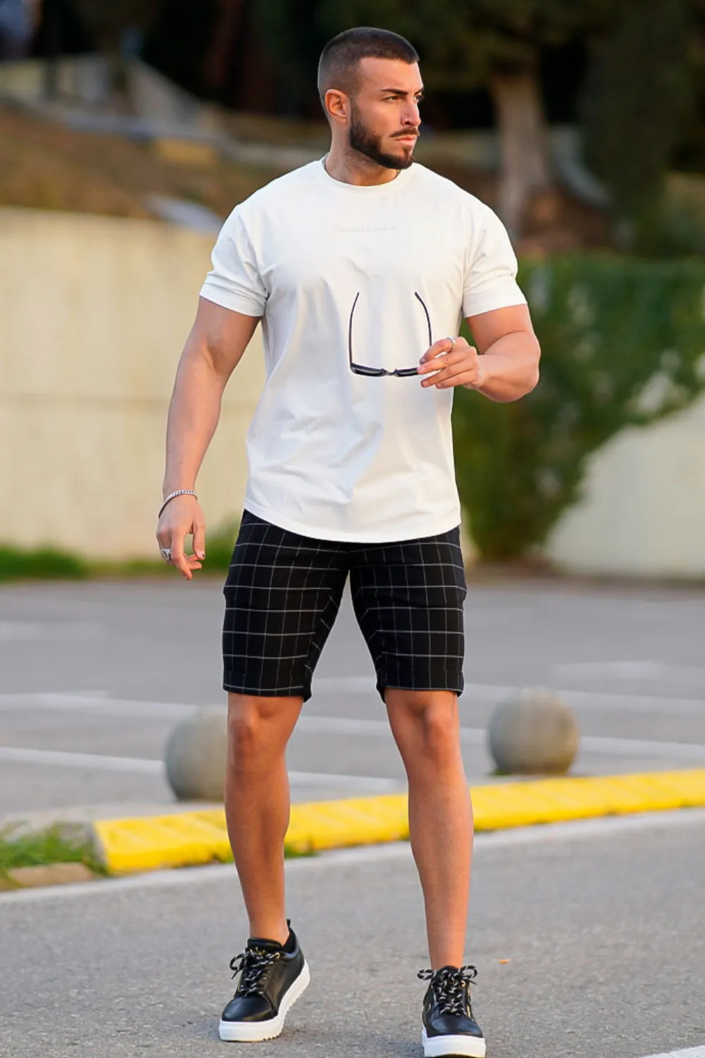 Men's Casual Black Chino Short