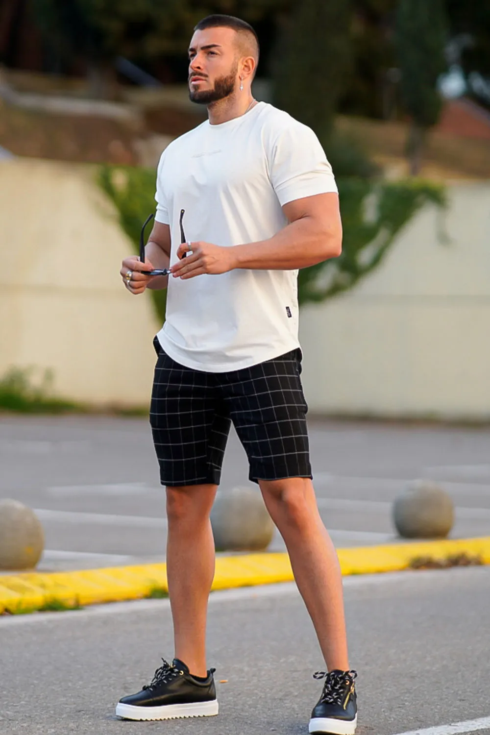 Men's Casual Black Chino Short