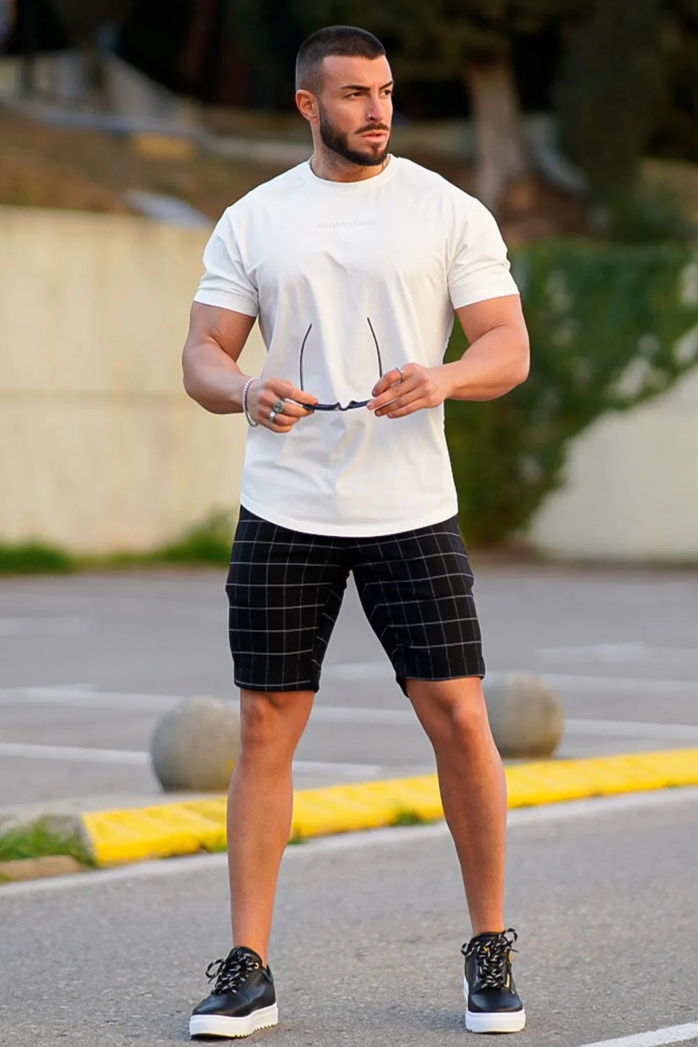 Men's Casual Black Chino Short