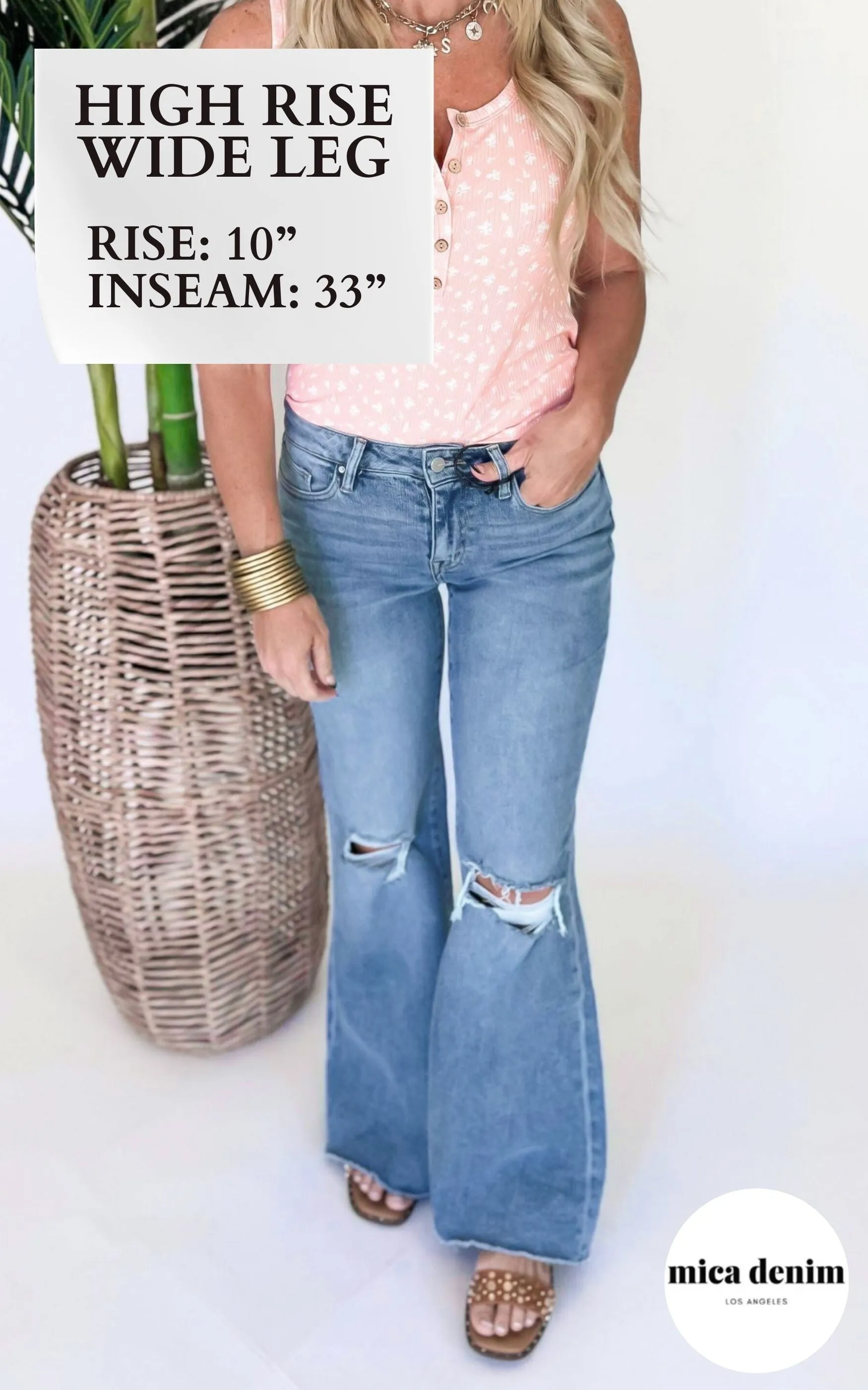 MICA | The Bethany High Rise Super Wide Denim Jeans *