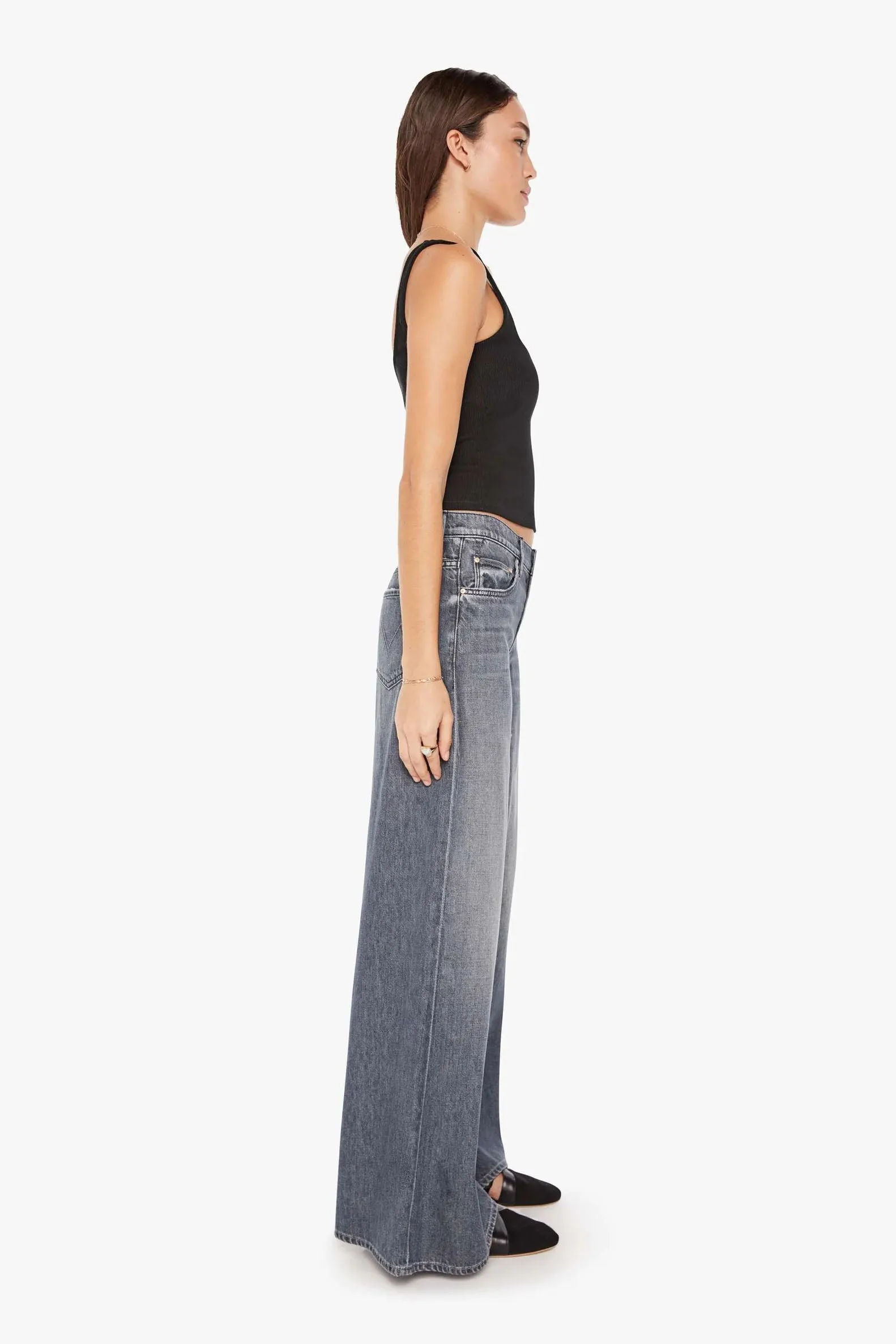 Mother Swisher Sneak Wide Leg Jeans