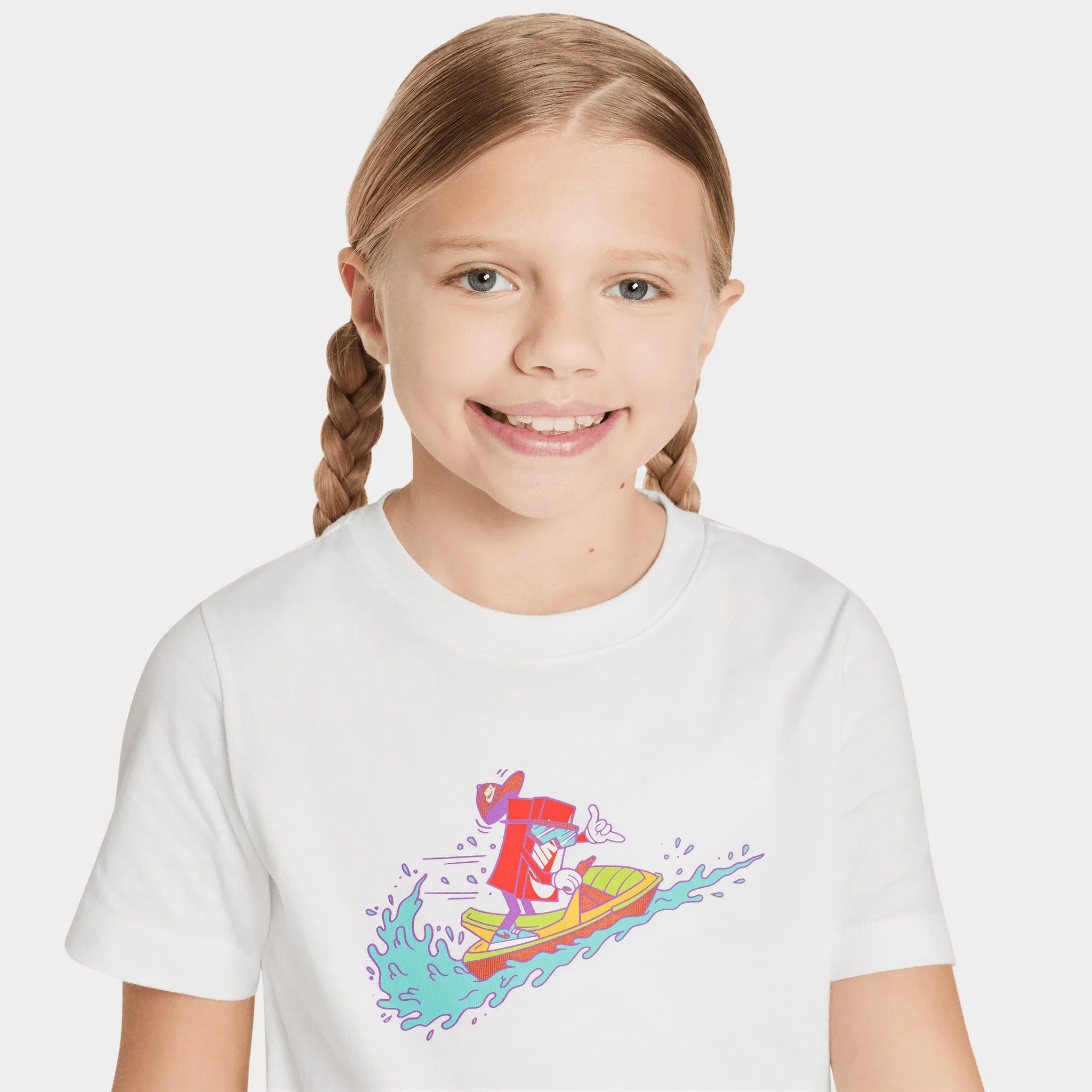 Nike Sportswear Juniors' Futura Surf Boxy T-Shirt / White