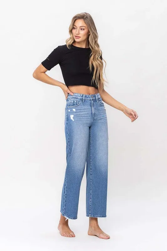 Olivia Super High Rise Wide Leg Jean (Vervet)