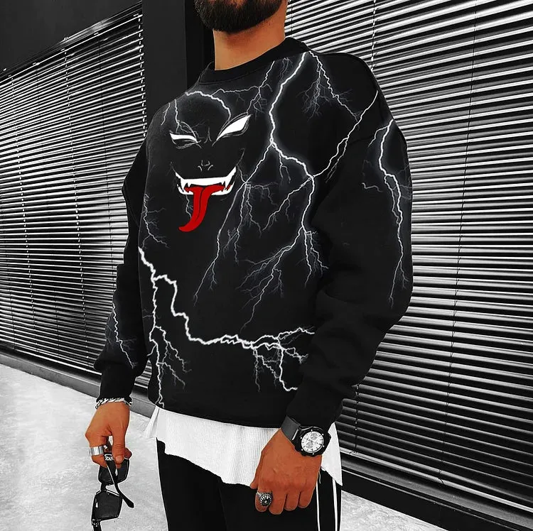 Oversized Casual Print Sweatshirt