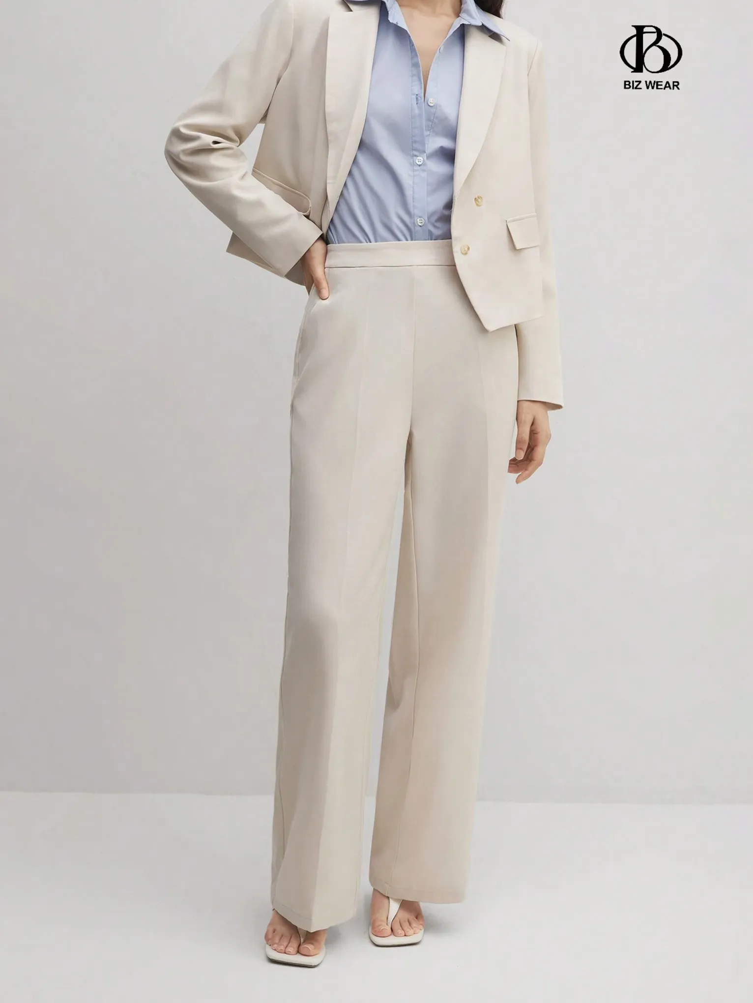 Parien Office Work Wear Solid Blazer And Pants