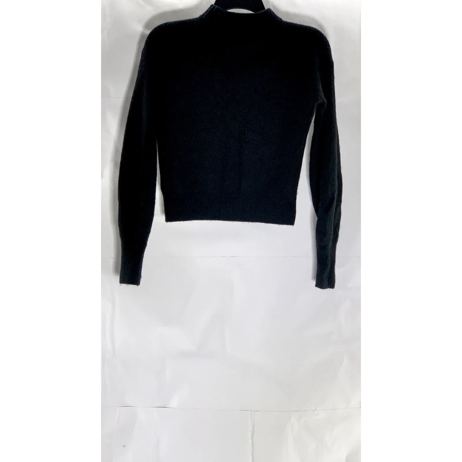 QUINCE Women's Black Wool-Blend Mock-Neck Knit Pullover Sweater SZ XS