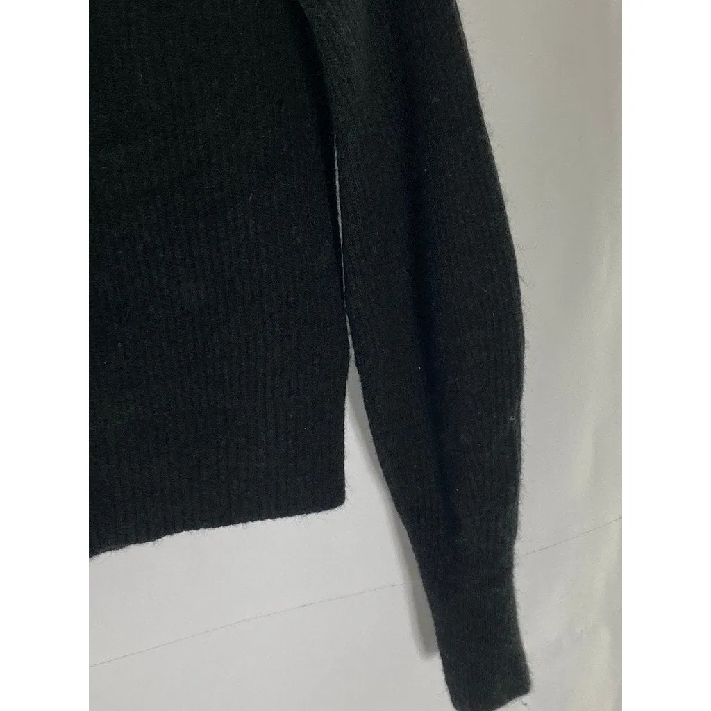 QUINCE Women's Black Wool-Blend Mock-Neck Knit Pullover Sweater SZ XS