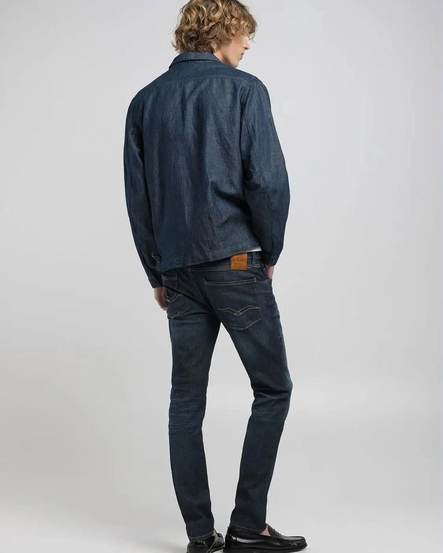 Replay Anbass Slim Fit Hyperflex Dust Mens Jeans - Dark Blue