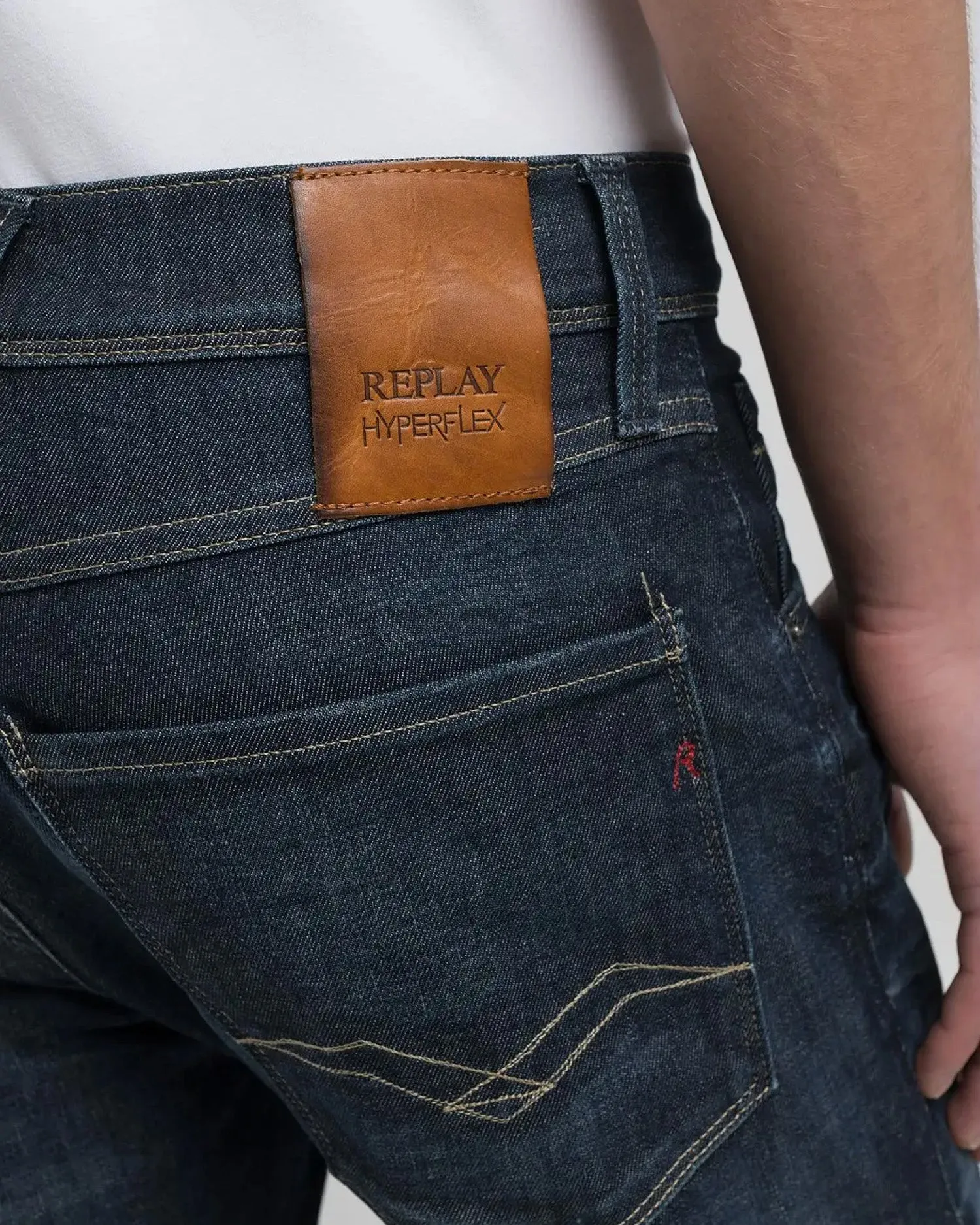 Replay Anbass Slim Fit Hyperflex Dust Mens Jeans - Dark Blue