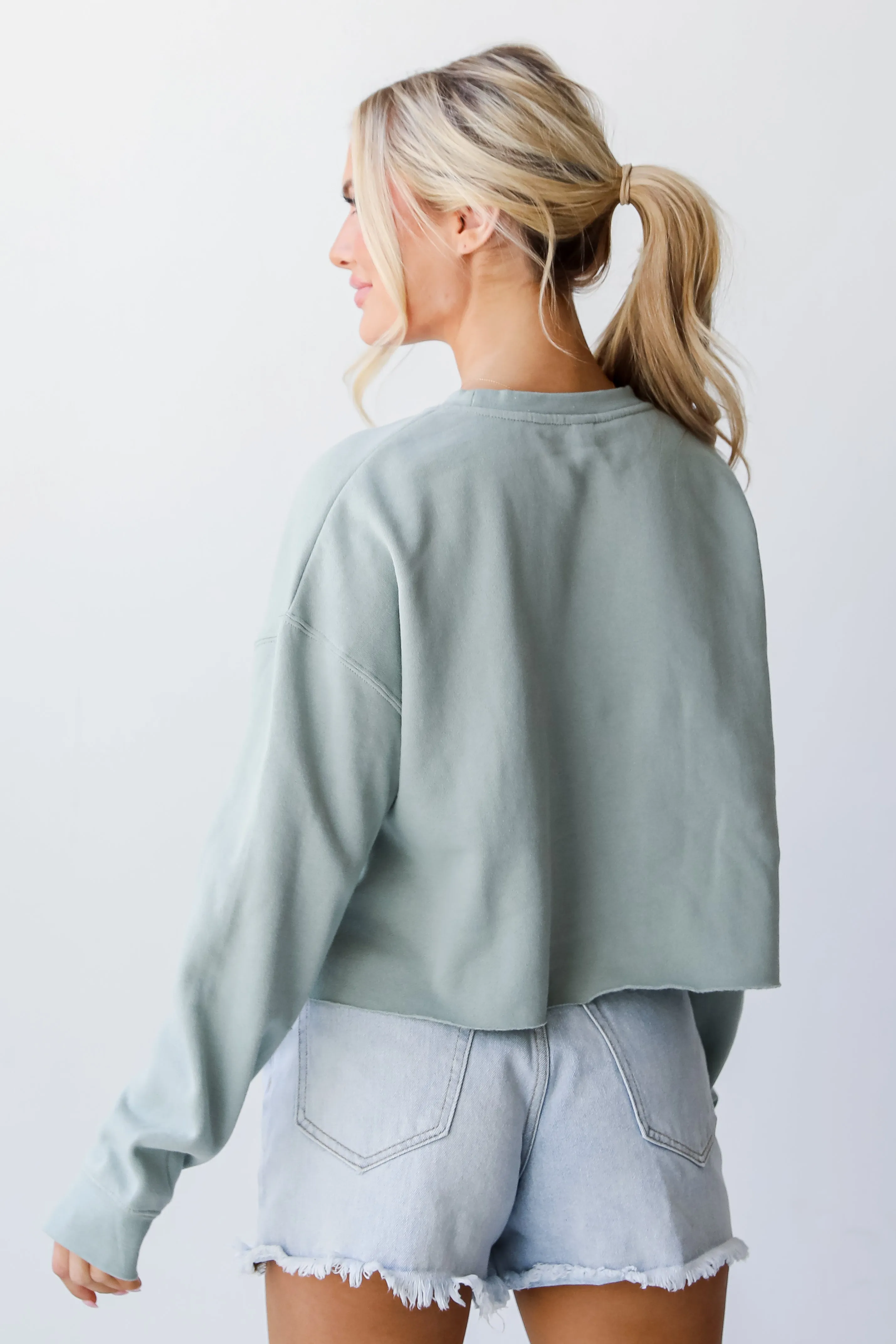 Sage Destin Florida Cropped Sweatshirt