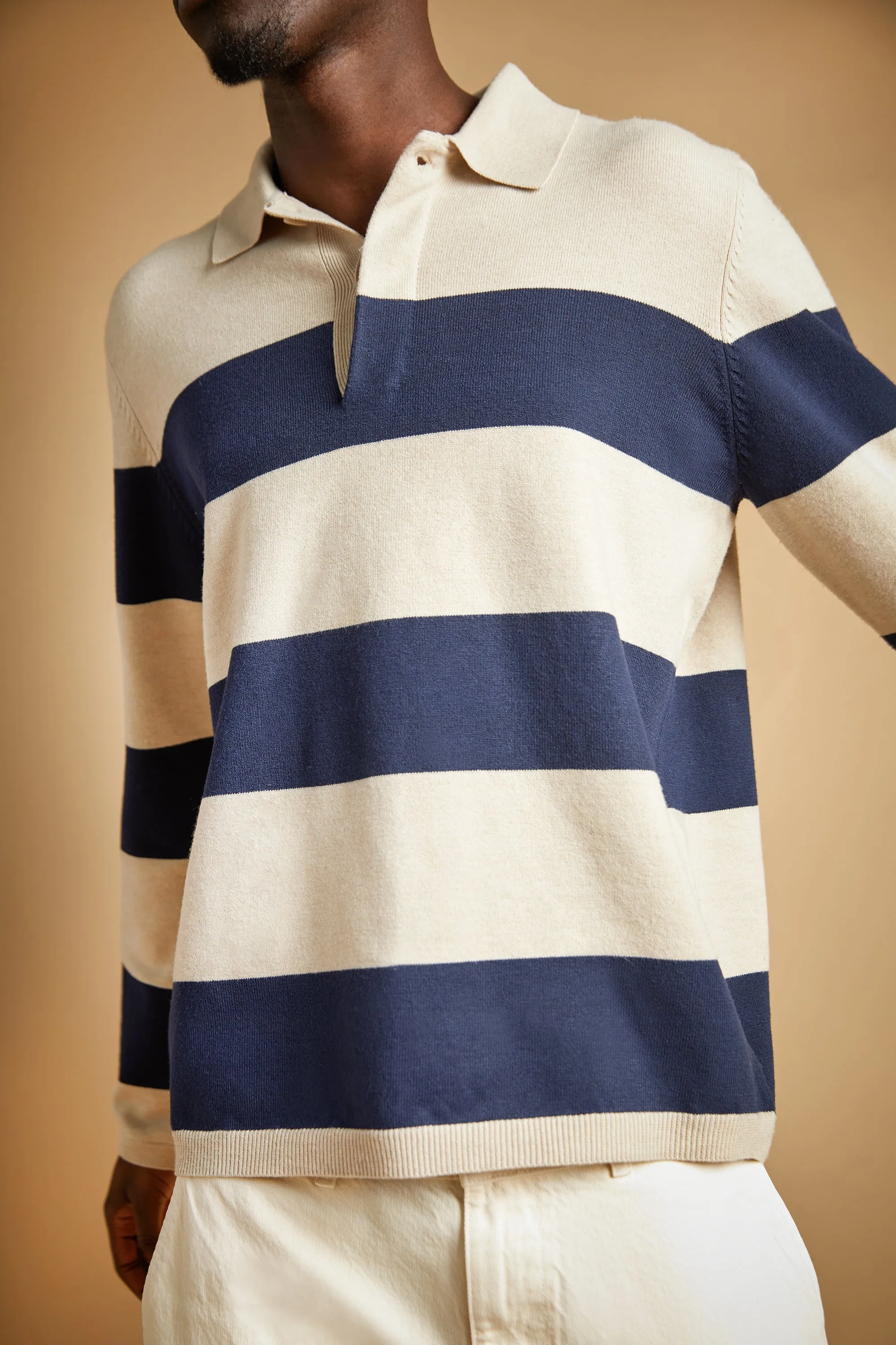 STRIPED COLLARED SWEATER