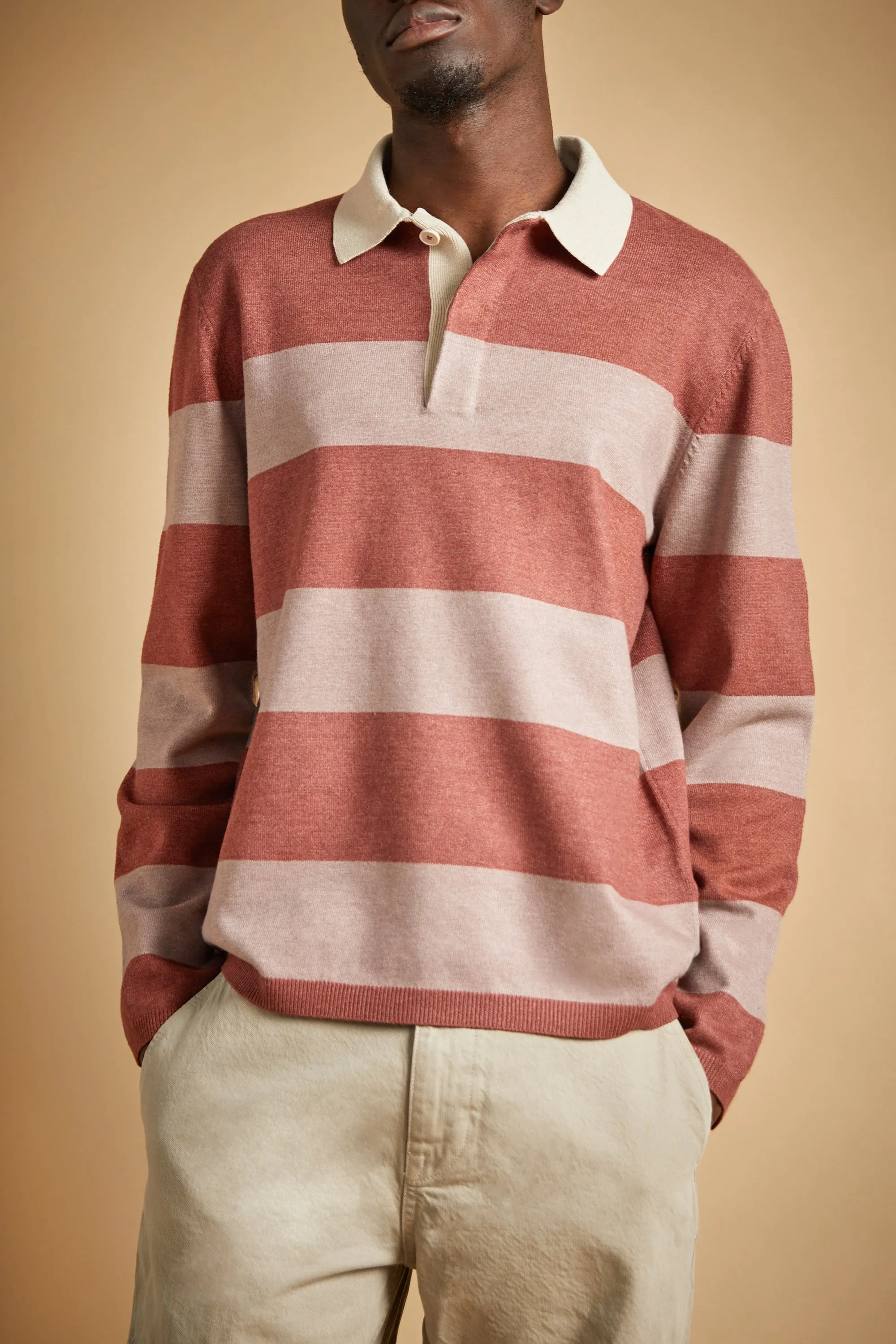STRIPED COLLARED SWEATER