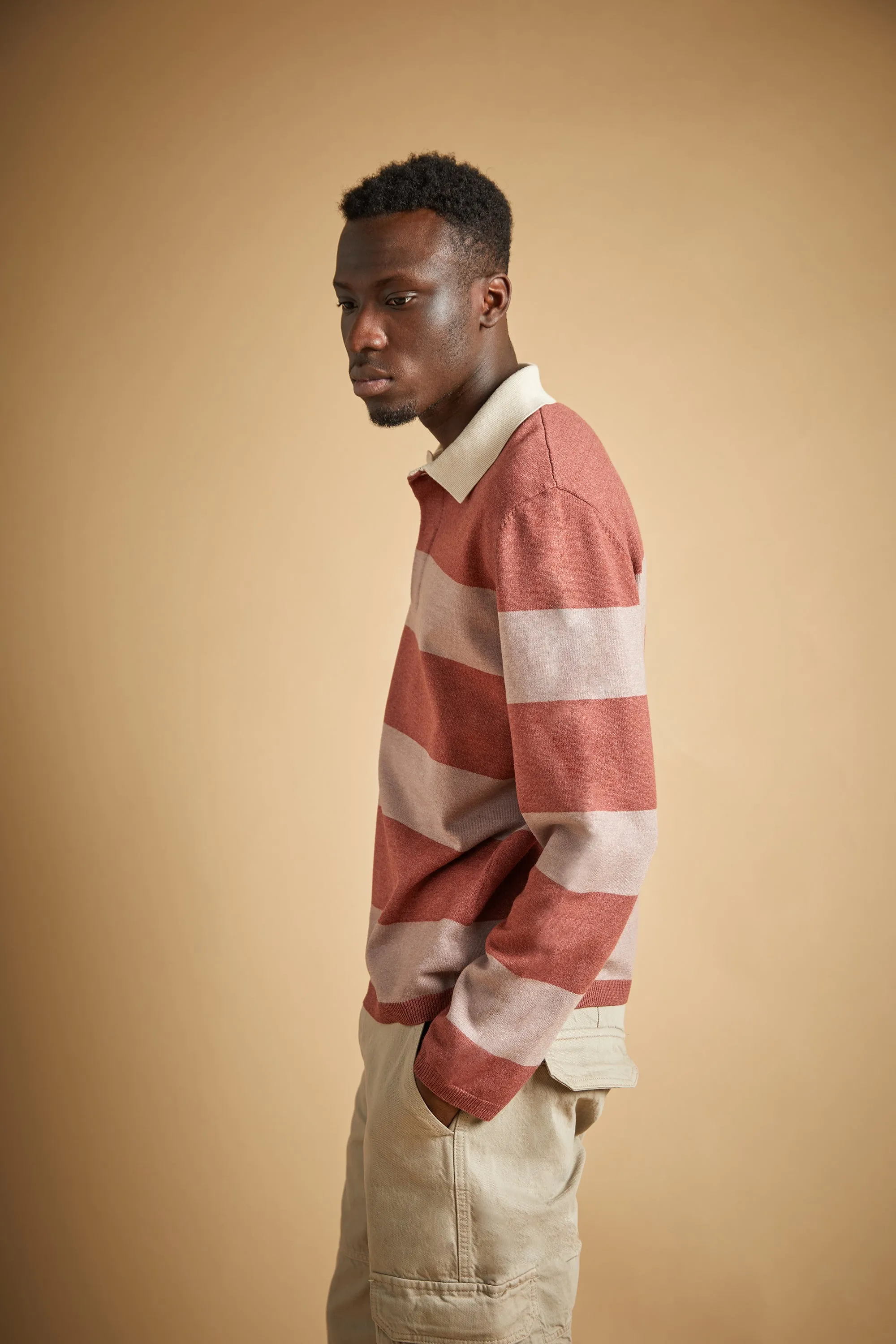 STRIPED COLLARED SWEATER