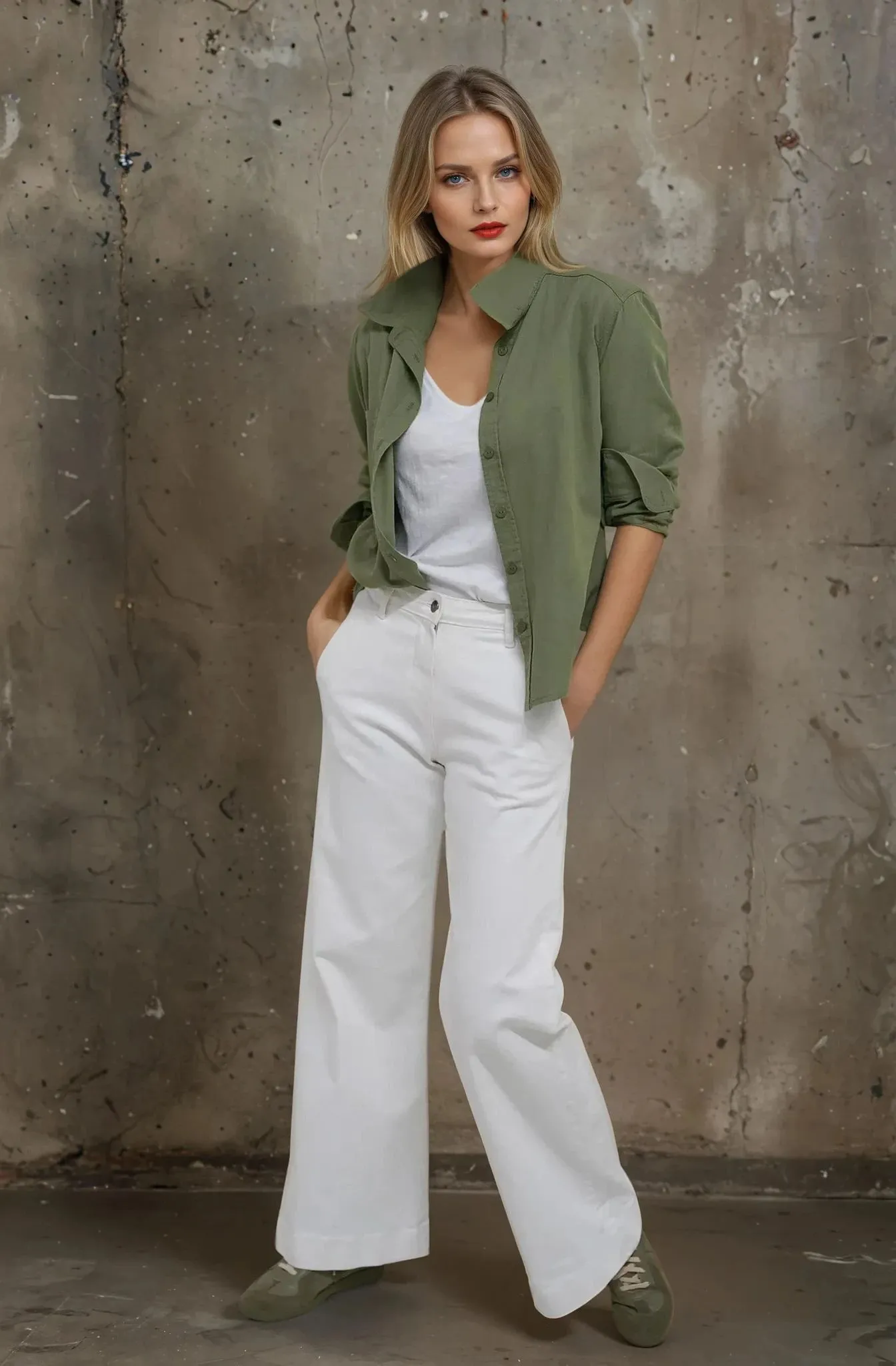 White Flare Leg