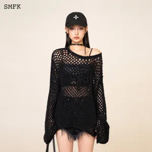 WildWorld Black Spider Web Hoodie Smock